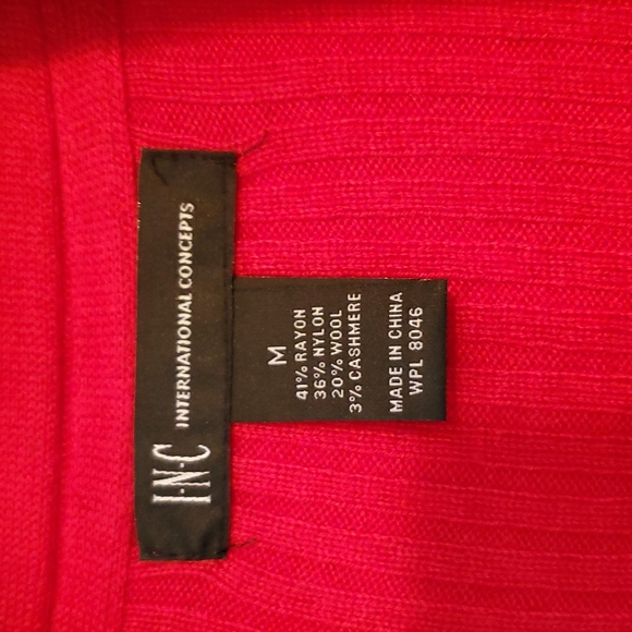 INC red drape cardigan.  Size M - Picture 2 of 4
